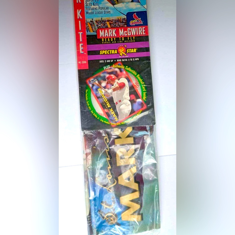 NEW Vintage 1999 Spectra Star MLB Kite Baseball Card Mark McGwire 28” Sled Kite